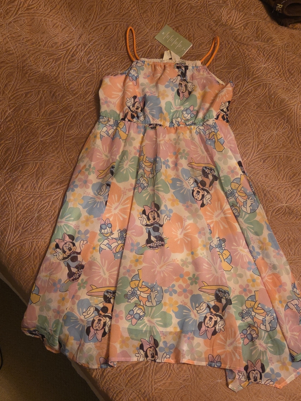 Girls Minnie Mouse Pastel Floral Sundress - Pink & Multicolor